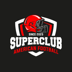 American football logo vector isolated with red colour. Rugby logo badge design. American football league labels, emblems and design element