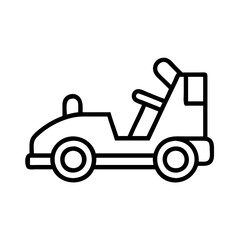 go kart line drawn vehicles. vector art - outline icon go kart, isolated transparent background