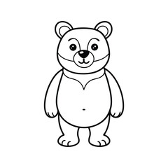 Fototapeta premium Cute cartoon bear character silhouette isolated on white background