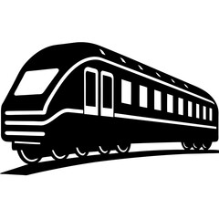 Bold Train Silhouette Vector – Modern Railway Transport Illustration