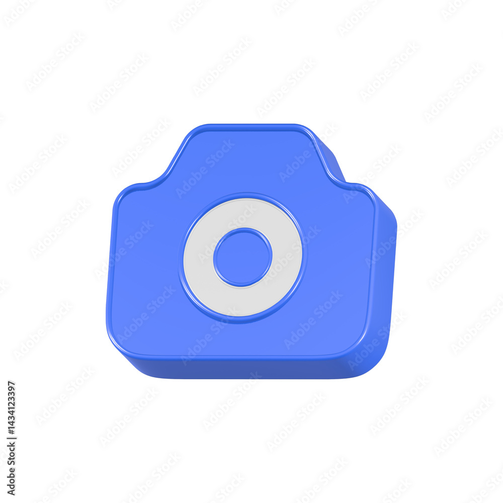 Poster camera icon button 3d rendering