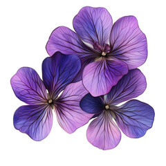Obraz premium A vibrant purple iris flower on transparent png background. Ai generated