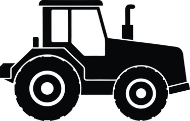 tractor icon black silhouette vector illustration on transparent background
