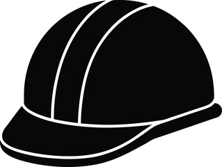 Safety Helmet icon black silhouette vector illustration on transparent background
