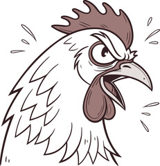 Hen Illustration With Angry Face