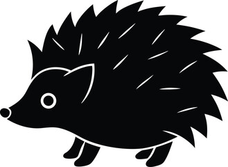 Hedgehog icon black silhouette vector illustration on transparent background

