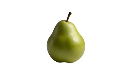  Green Pear with Smooth Skin and Curved Stem