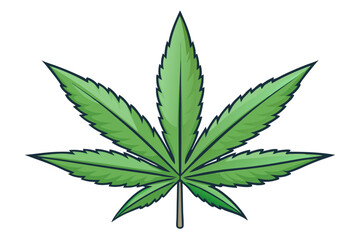 cannabis leaf vector illustration on white background, marijuana leaf icon vector