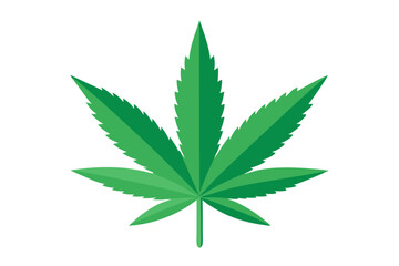 cannabis leaf vector illustration on white background, marijuana leaf icon vector