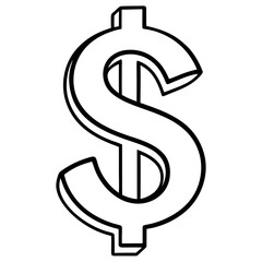 dollar symbol on white
