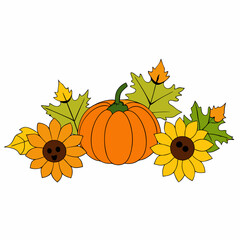 pumpkin with leaves