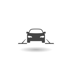 Parking lot design icon with shadow