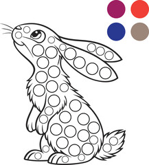  The rabbit's body is covered in circles