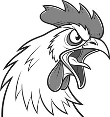 Hen Illustration With Angry Face
