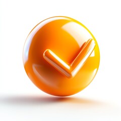 Orange circular check mark icon on a white background.