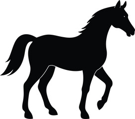 Horse icon black silhouette vector illustration on transparent background
