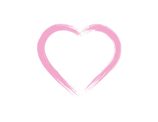Hand-drawn Pink pencil heart doodle line. Hand-drawn heart symbol. heart icon isolated on a transparent background.	