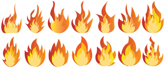 Vintage, Fire, Flame, Icon, Collection, Flat Style, Hand, Bonfire, Symbol, Set, Tattoo, Design, 
Retro, Vector, Illustration, Art, Composition, Color, Simple, Silhouette