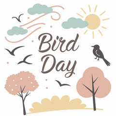 Naklejka premium BIRD DAY vector illustration