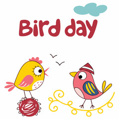 BIRD DAY vector illustration