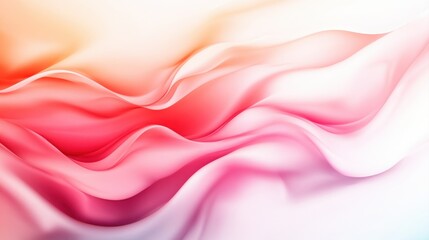 Obraz premium A vibrant abstract image with flowing waves in shades of pink and orange, creating a sense of movement and softness.