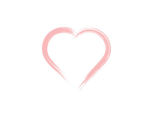 Hand-drawn Pink pencil heart doodle line. Hand-drawn heart symbol. heart icon isolated on a transparent background.	