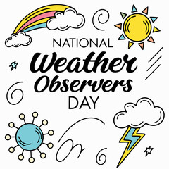 NATIONAL WEATHER OBSERVERS DAY vector illustration