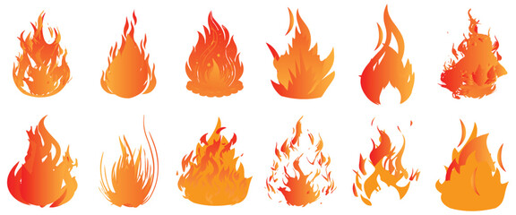 Vintage, Fire, Flame, Icon, Collection, Flat Style, Hand, Bonfire, Symbol, Set, Tattoo, Design, 
Retro, Vector, Illustration, Art, Composition, Color, Simple, Silhouette