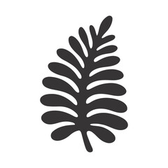 Bold Black Fern Silhouette on Beige Cutout Style