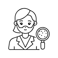 dermatologist icon, dermatologist line art - simple line art of dermatologist, perfect for dermatologist logos and icons