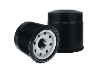 Oil filter black color isolated on transparent background.