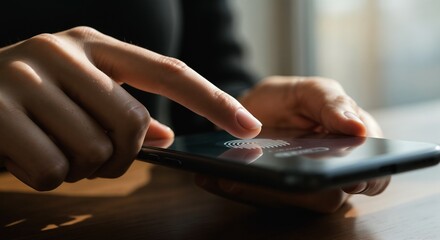 Biometric fingerprint authentication on smartphone in natural light