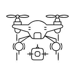 drone icon, drone line art - simple line art of drone, perfect for drone logos and icons