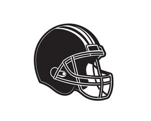 Fototapeta premium Classic American Football Helmet Vector – Black and White Protective Gear Icon for Sports Designs and Team Logos