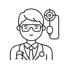 ent specialist icon, ent specialist line art - simple line art of ent specialist, perfect for ent specialist logos and icons