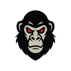 Minimal Gorilla head Logo Vector Illustration