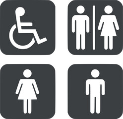 Hazards Symbols Set Disabled icons Silhouette Vector Art Free Instant Download