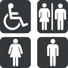 Hazards Symbols Set Disabled icons Silhouette Vector Art Free Instant Download