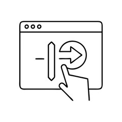 exit intent popup icon, exit intent popup line art - simple line art of exit intent popup, perfect for exit intent popup logos and icons