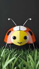 Naklejka premium ladybird on a green leaf