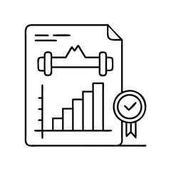 fitness chart icon, fitness chart line art - simple line art of fitness chart, perfect for fitness chart logos and icons