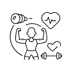 fitness icon, fitness line art - simple line art of fitness, perfect for fitness logos and icons