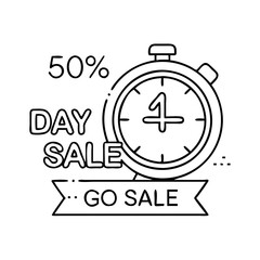 flash sale countdown icon, flash sale countdown line art - simple line art of flash sale countdown, perfect for flash sale countdown logos and icons