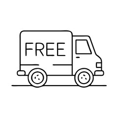 free delivery icon, free delivery line art - simple line art of free delivery, perfect for free delivery logos and icons