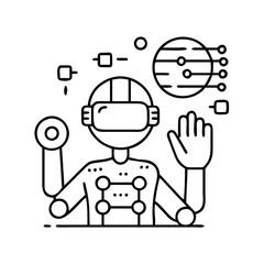 future tech icon, future tech line art - simple line art of future tech, perfect for future tech logos and icons