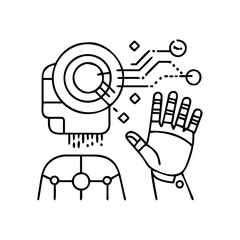 future tech icon, future tech line art - simple line art of future tech, perfect for future tech logos and icons