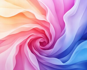 Obraz premium A swirling design of soft pastel colors, creating a harmonious blend of pink, blue, and peach shades in a fluid, abstract pattern.