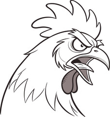 Chicken tattoo vector