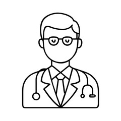 general practitioner icon, general practitioner line art - simple line art of general practitioner, perfect for general practitioner logos and icons