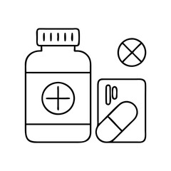 generic medicine icon, generic medicine line art - simple line art of generic medicine, perfect for generic medicine logos and icons